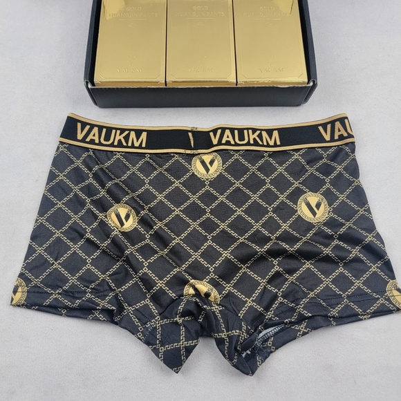 NWT Vaukm gold bar printed boxer briefs set of 3 all size Medium - Picture 3 of 4